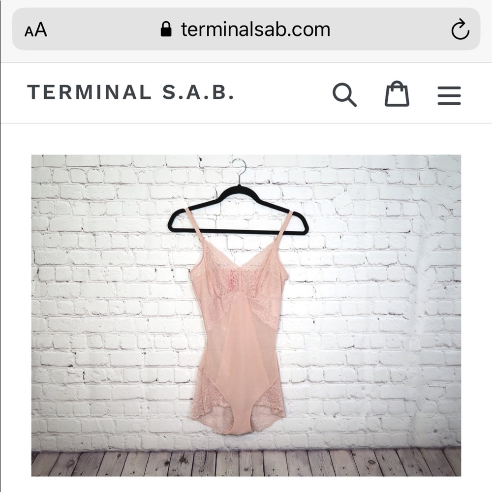 Size medium pink lace Spanx bodysuit